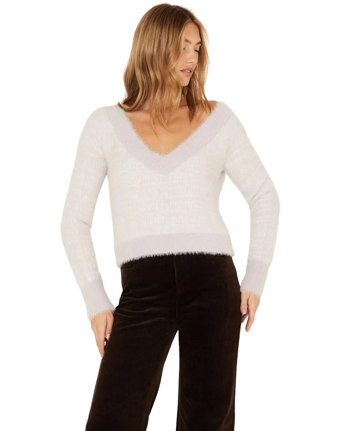 Cleo + Wolf Women's Women'S Fuzzy Yarn Sweater - Clho22sw40
