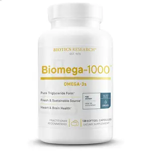 Biotics Research BioMega-1000 Omega-3 Fish Oil – 1000mg EPA & DHA – High Concentration Formula – 120 Softgels