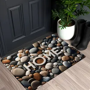 1 Piece of Stone Printed Floor Mat HOME Pattern Decoration Carpet Printing Design Door Mat Printing Soft Kitchen Floor Mat Floor Mat Living Room Laundry Room Decoration Carpet Home Decorative Rug Is The Best Choice