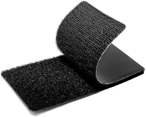 12 Sets Hook and Loop Strips, Heavy Duty Adhesive Fasteners, 2x4 Inch Strong Self Adhesive Tape for Wall, Carpet, Crafts, Office, Home (Black)