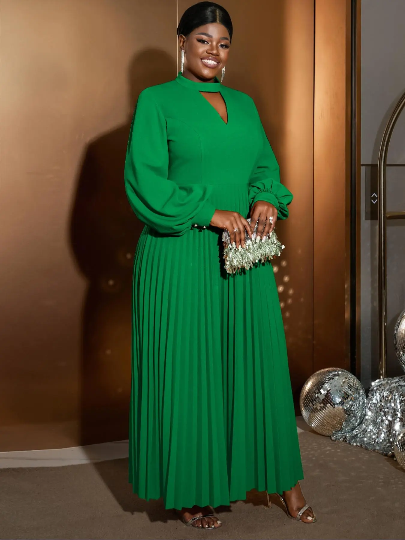 long sleeve green dress plus size Plus-Size Long Strapless Mermaid Prom Dress– PromGirl main image 0