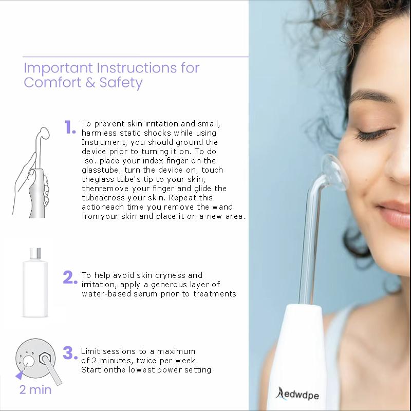 Facial  Tools Portable high frequency device high Frequency Wand withFusion Neon-Argon Applicators Anti-AgingAnti-Acne guasha facial tools Hair Care