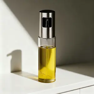 1 Piece Glass Oil Spray Bottle, Kitchen Oil Sprayer Bottle, Glass Olive Oil Sprayer, Oil Spray Dispenser for Kitchen Barbecue Grill Camping Picnic, Kitchen Gadgets