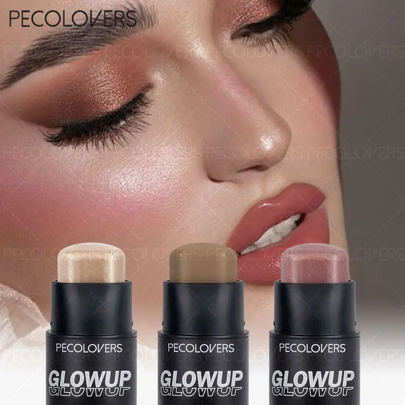 3PCS/ Set Face Contouring + Highlight + Blush Stick Multifunctional Highlighter Brightening Silkworm Blusher Rouge Cream Modify Concealer Pen