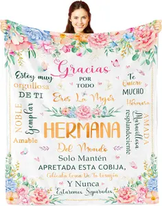 JOOCAR Regalos para Hermanas Manta, Sister Gifts in Spanish, Regalo de Cumpleaños/Graduación/Navidad Hermana, Sister Birthday Gift Ideas, Big Sister Gifts, Gifts for Sister Throw Blanket