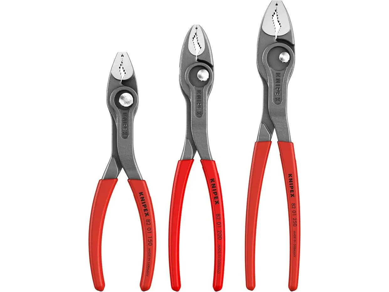 Knipex KNT-002006US4 Red Plastic Dipped Twin Grip Pliers Set - 3 Piece