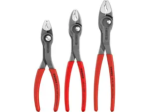 Knipex KNT-002006US4 Red Plastic Dipped Twin Grip Pliers Set - 3 Piece