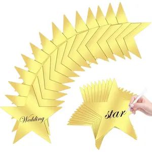 40 Pieces Gold Star Cutouts 11 Inch Double Printed Large Paper Stars Decorations for Wedding Party Classroom Supplies