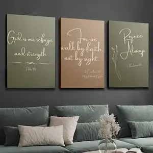 3 Piece Framed Canvas Prints, Inspirational Christian Quotes Art, Wall Decor for Hallway, Office, Cafe, Home, Dorm, Living Room, Bar