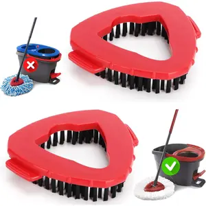 Funtin 2-Pack Mop Scrub Brush Head Compatible with Ocedar EasyWring 1-Tank Spin System, Spin Mop Heads, Shower Floor Scrubber for Bathroom Kitchen, Not Fit RinseClean