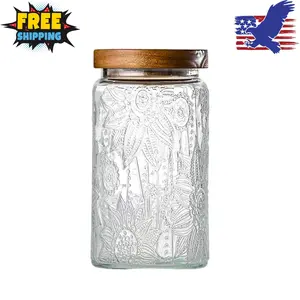 32oz Vintage Glass Jars With Lids, Airtight Food Storage Containers