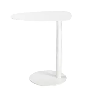 C Table End Table,Tray Metal Sofa Side Table, Accent Coffee Table, Waterproof and Anti-Rust Outdoor&Indoor Snack Table, White (Model A)…