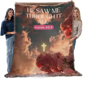 Christian Blanket Gift Isaiah 43:2 Faith Inspirational Cozy Throw for Her Soft and Warm
