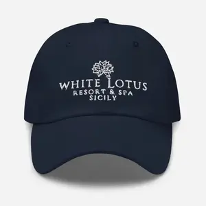 WHITE LOTUS Resort & Spa Sicily, Luxury Escape Cap, Elegant Embroidered Hat, Travel Gift