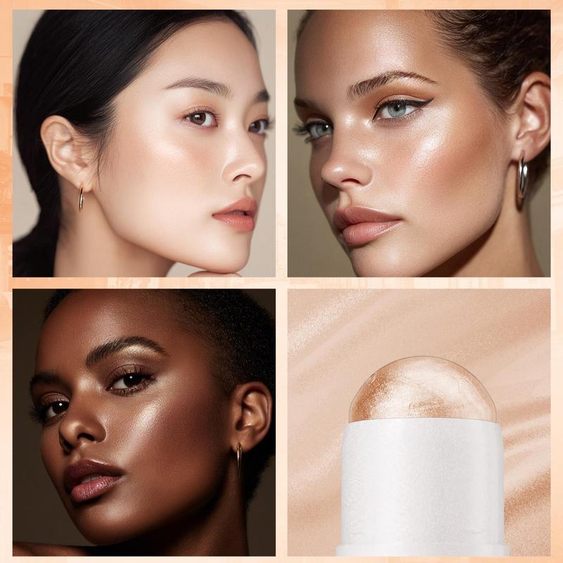 Moist Shimmering Highlight Stick, Easy Glide Cream Contour for Natural Radiant Glow, Portable Makeup Stick for Everyday Use.