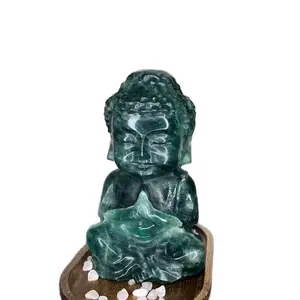Crystal Quartz Stone Pray Buddha Home Decor - Perfect for Your Home