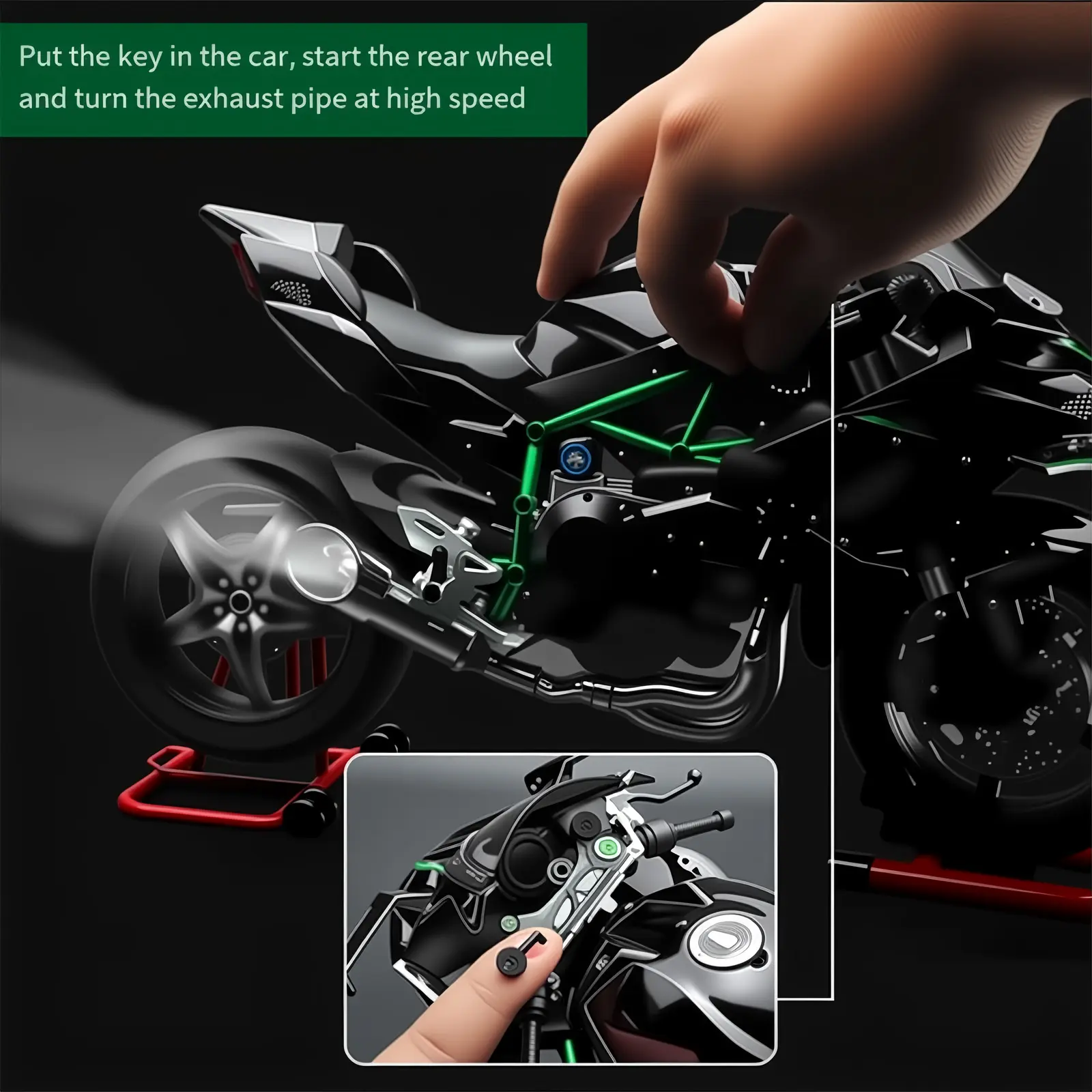 XLG Compatible for 1:6 H2R alloy die-cast motorcycle model