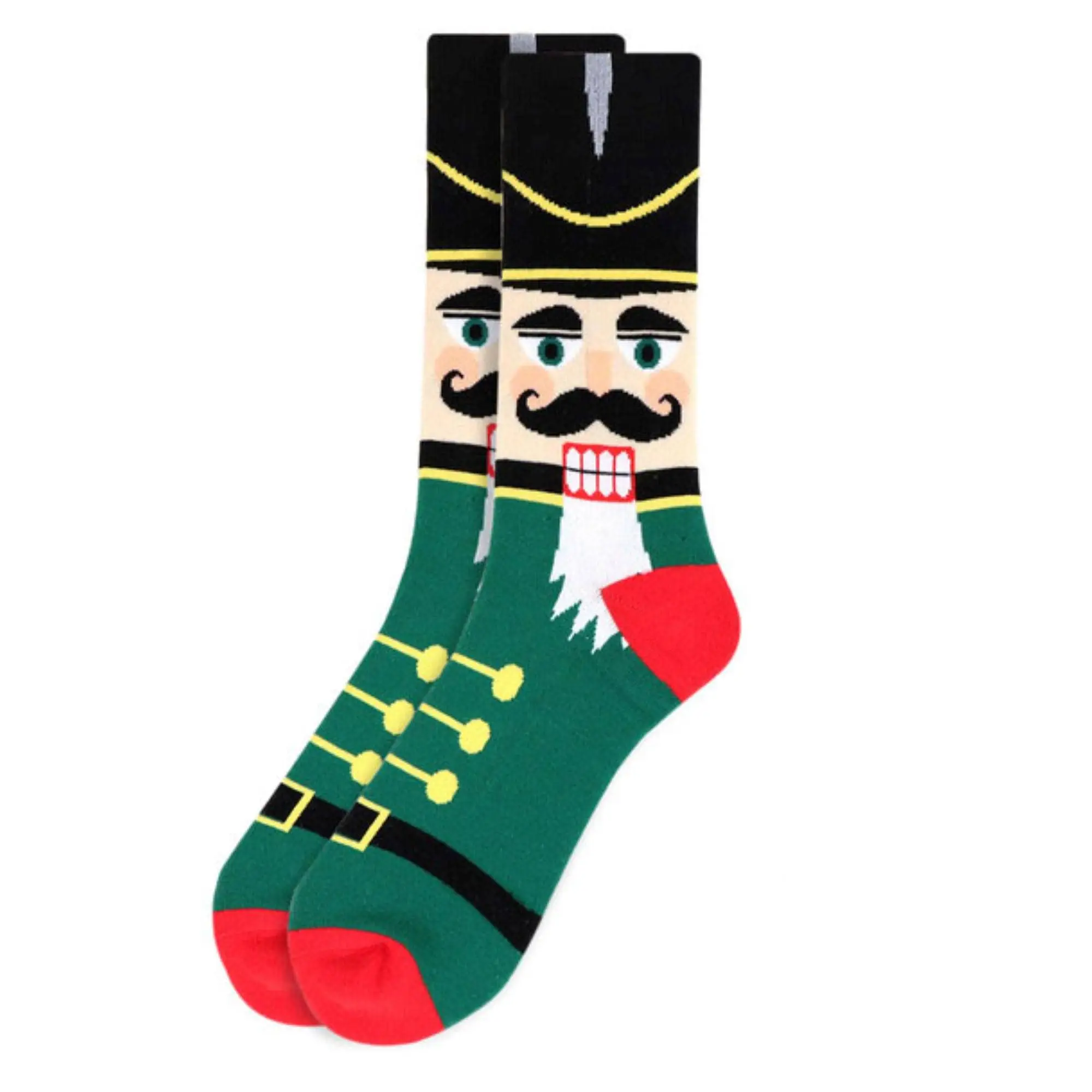 Green Mens Nutcracker Socks / Novelty Christmas Socks / Gift Ideas for Men  / Holiday Gift / Santa Socks / Christmas Gift / Stocking Stuffer Menswear Argyle Dress Casual Formal