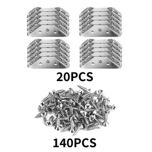 20PCS/10PCS Heavy Duty Corner Braces Furniture Reinforcement Bracket Kit with Screws for Wood & Drywall Secure Fastening Solution