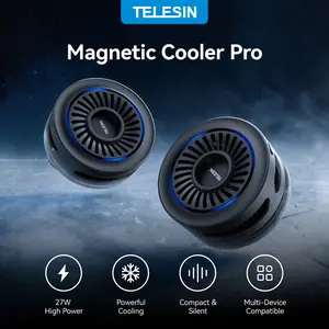 【TikTokShopStockUp】TELESIN Magnetic Phone Cooler Fan, Optional Wireless Charging, Ultra-Fast Cooling for Gaming & Live Streaming, USB Rechargeable for iPhone 11+ & All Smartphones, Compatible with iPhone 17