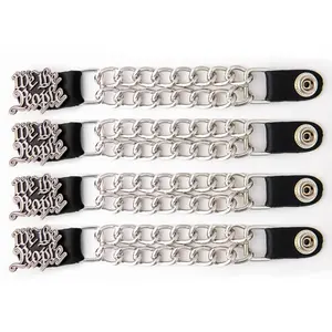 Milwaukee Leather 4-Piece Vest Extender Set - We The People, Double Chrome Chains, 4-Inch-MLA6031SET - 4 Inch