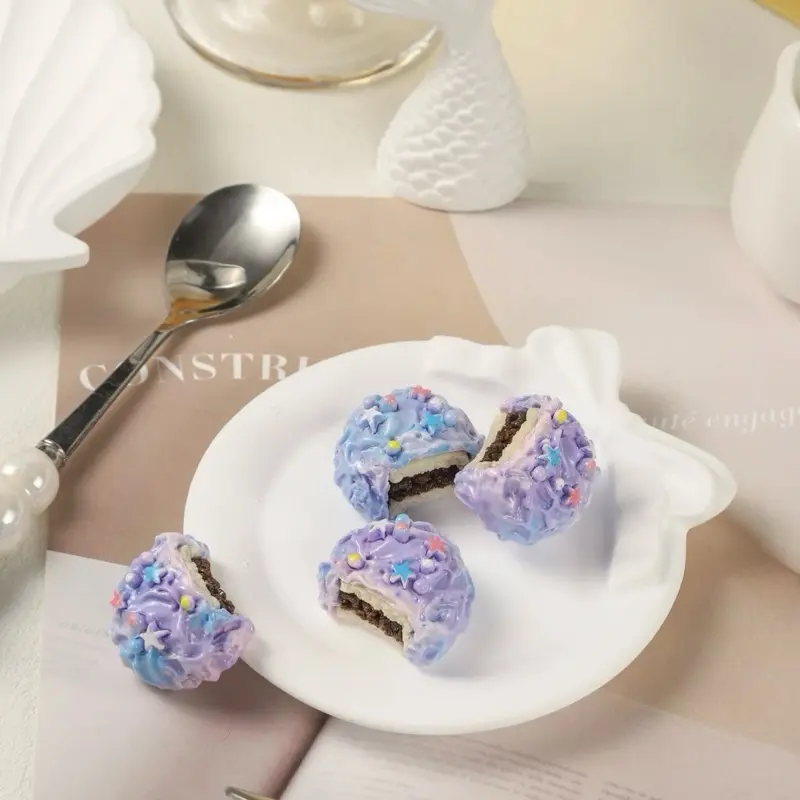 Star Choco Pie Food Charm - Decorative Food Charms with Colorful Filling, Perfect for Gifting and Decorating Acrylic Bead Mix Beading Making