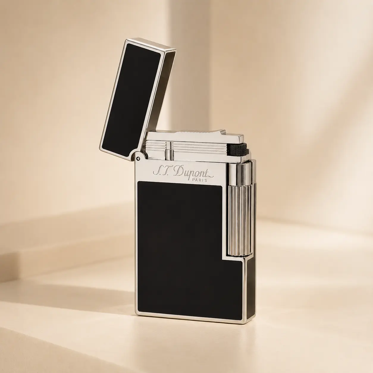 [Lacquer] DPT Black Lacquered Silver  Luxury Lighter 125g best gift for father's day gifts Mini