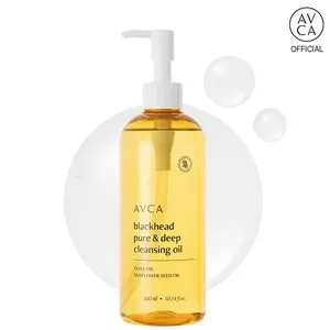 [AVCA Official Shop] Jumbo Size Blackhead Remover Cleansing Oil 10.14 fl oz(300ml)– K-Beauty Pore Care Cleanser with PHA, Dissolves Makeup & Sebum, Gentle Exfoliating Oil Cleanser for Oily & Normal Skin, Large Value, Double Cleanse First Step, Lightweight