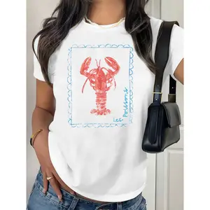 Vintage Summer Lobster Tee – French Coastal Distressed Style for Ultimate Beach Vibes