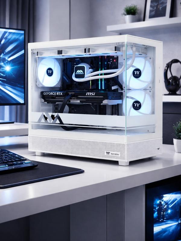 Elite White Prebuilt Gaming PC: Ryzen 9800X3D, RTX 5080, 48GB DDR5, Ready to Ship