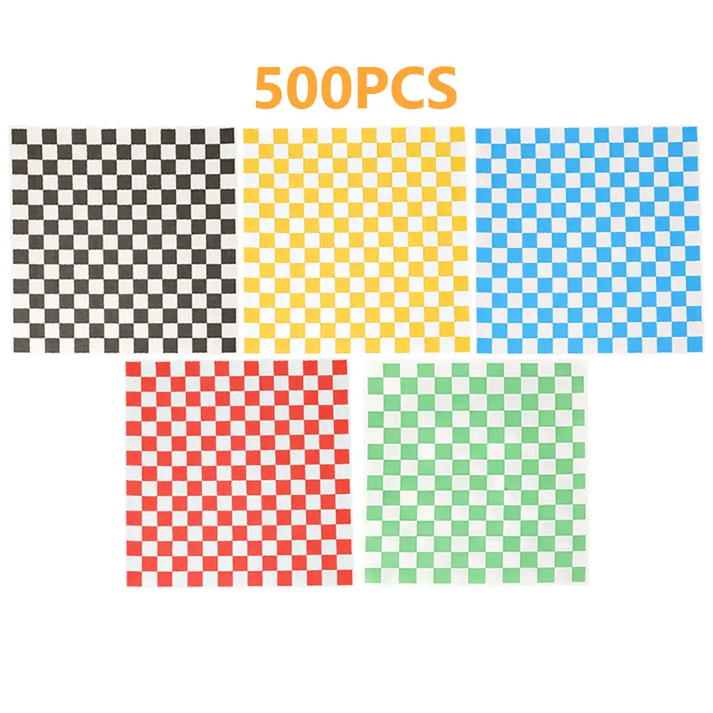 500 Packs Variety Pack Checkered Dry Waxed Deli Paper Sheets 12x12 inch Paper Sandwich Paper Liners, Food Basket Liners Wax Paper Deli Wrap Wax Paper Sheets for Wrapping Bread and Sandwiches