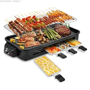 1500W Smokeless Indoor Grill – Extended Long Version, Removable Plates, Adjustable Temp Control + 4 Mini Pans – Compact, & Easy CleanXXUNIVERSE GOODS10