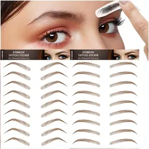 2 counts Realistic Eyebrow Pattern Tattoo Sticker, 6pcs/set Waterproof  Makeup Tattoo Stickers, Professional Tattoo Sticker for Women & Men