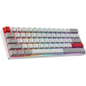 GM610 60%  Mechanical Keyboard,Wired//2.4G RGB Backlit,61 Anti-Ghosting ,Programmable,Hot-Swappable Gaming Keyboard,for PC Windows  Laptop (Linear Red )