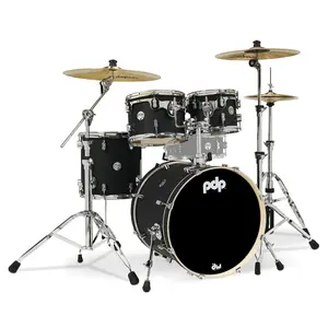 Pacific Drums & Percussion PDP Concept Maple 4-Piece Fusion, Satin Black Drum Set Shell Pack (PDCM20FNBK)