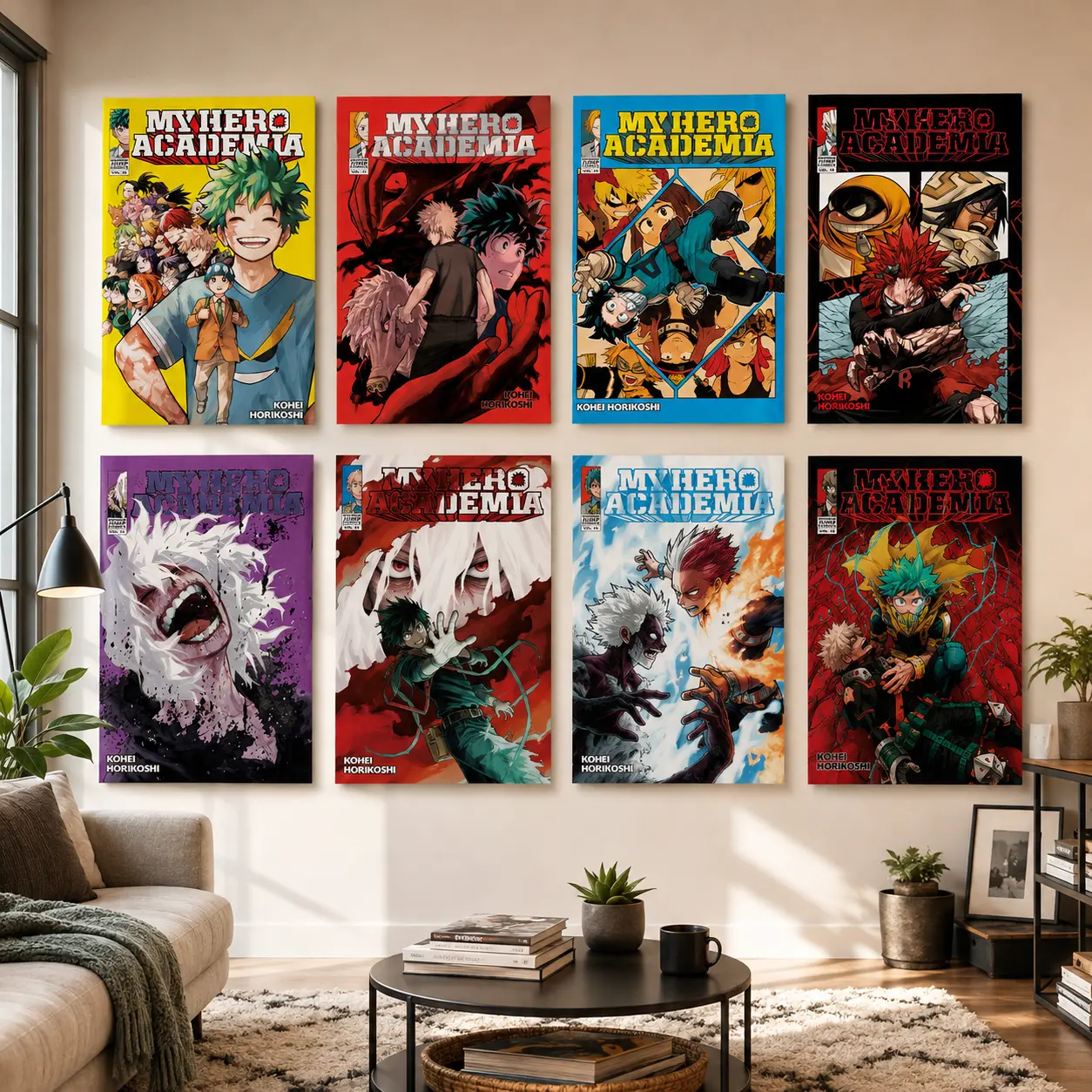 My Hero Academia Anime Poster, MHA Manga Canvas Wall Art, Japanese Superhero Character Print for Bedroom, Dorm, Gaming Room, Office Decor, Anime Fan Gift