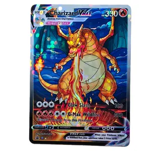 Charizard Vmax Volcanic Tyrant Bubble Holo Pattern Standard Back Pokemon Display Art Card TCG Game