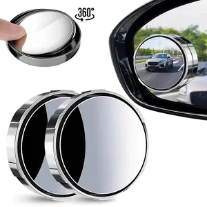 2PCS Car Blind Spot Mirrors, Wide Angle Mirrors Convex Rear View Mirror Exterior Accessories, Strong Adhesive Blind Spot Mirror for Car, Van, SUV and Trucks, Silver