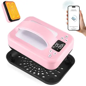 AKEYDIY Pink Heat Press Machine for Clothes Mouse Pad Pillow for Gifts,Portable Multifunctional lron Press Machine With LCD Screen,APP Remote Control,Heat Press Tools,Spring Home Appliances for T Shirts, Hats, Purple/Pink