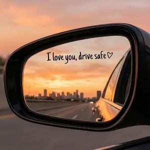 DABATR Vinyl Decal for Car,6 Counts Set I Love You Drive Safe Car Mirror Decal,Car Rearview Mirror Sticker,Universal Car Accessory