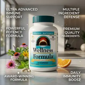 Source Naturals Wellness Formula Bio-Aligned Vitamins & Herbal Defense for Immune System Support - Dietary Supplement & Immunity Booster - 60 Capsules