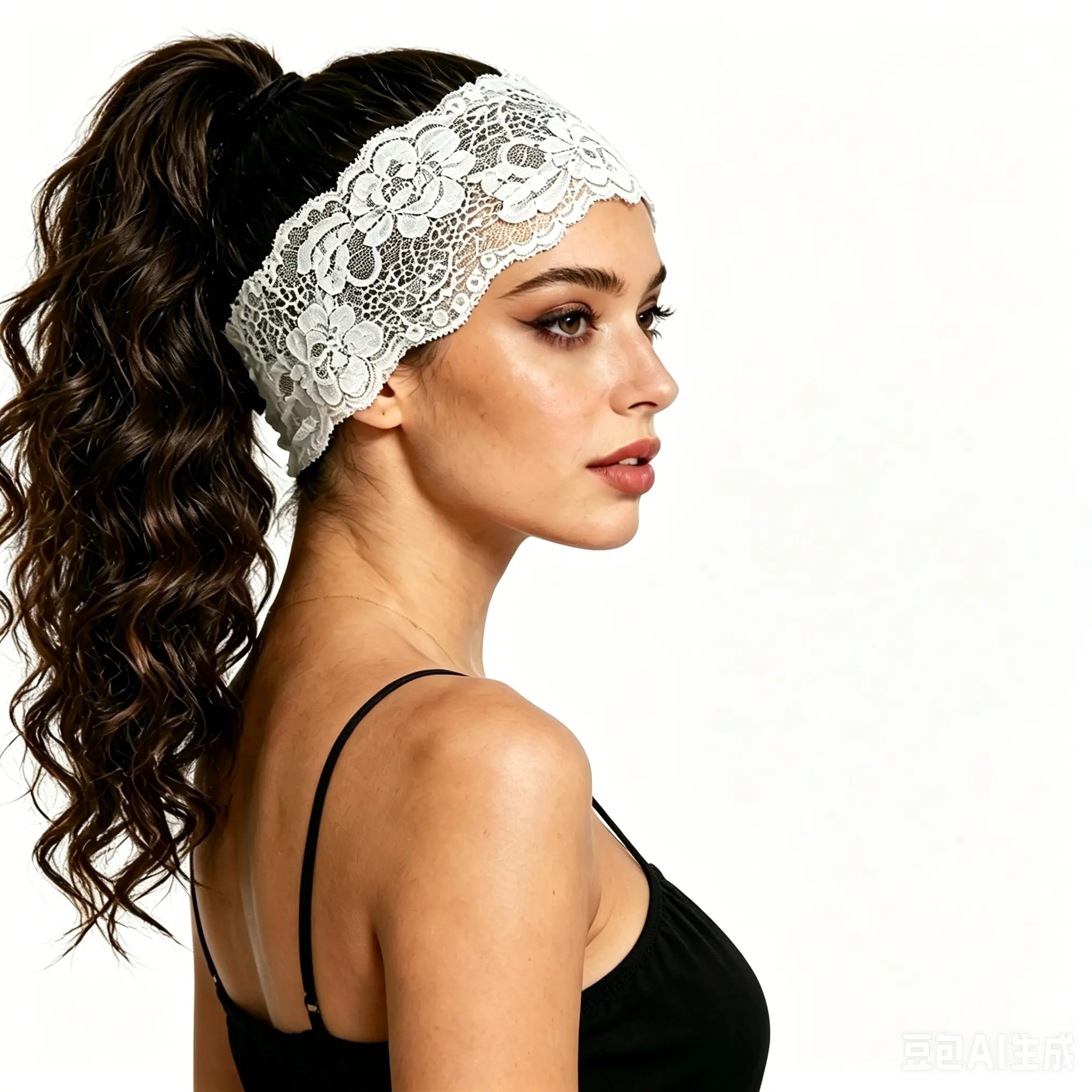 Solid Color Lace Bow Headband for Women, Elastic Wide Hair Accessory, Party Fashion Headwear, Stylish and Comfortable, Hair Bow Headbands