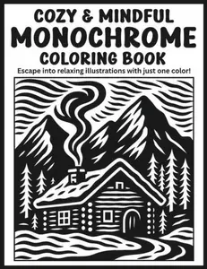 Cozy & Mindful Monochrome Coloring Book: Escape into Relaxing Illustrations with Just One Color!