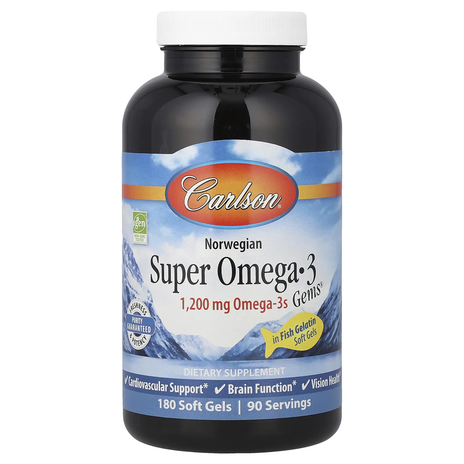 Carlson Norwegian Super Omega-3 Gems®, 180 Soft Gels