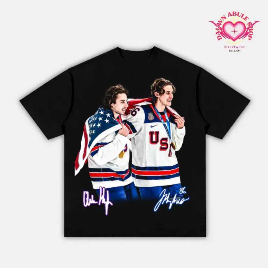 HUGHES “BROTHERHOOD” Youth and Adult TEE, Team USA T-Shirt, Winter Olympics Shirt, Crew Neck Shirt, Graphic Tees, Vintage Y2K, Streetwear, Gift For Fan