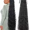 34Inch Super Long Length Corn Wave Ponytail Extension Wavy Curly Ponytails Synthetic Fiber Extensions Synthetic Hair Extensions Wrap Around Curly Wavy Texture Ponytail Hairpiece For Women Daily Party Use Versatile Use Synthetic Hairpieces