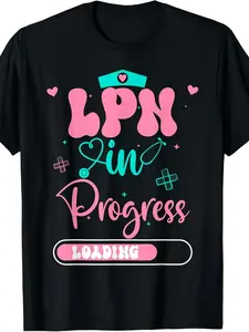LPN In Progress Loading Future Nurse Graduation TShirt Nursing Student Gift with Progress Bar LPN Logo Design Turquoise Icons Comfortable Casual Wear for Aspiring Nurses ApCasual Comfortable Loose Fitting Versatile T Shirt
