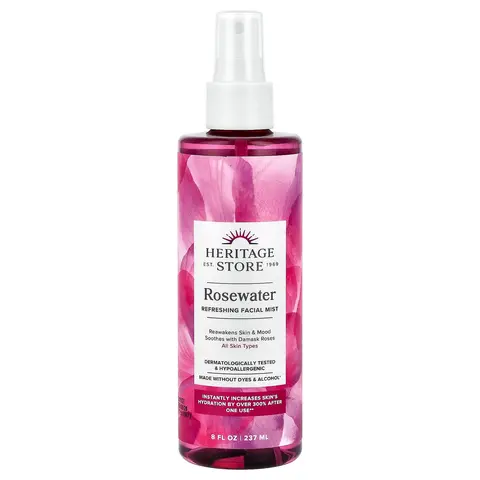 Heritage Store Rosewater, Refreshing Facial Mist, All Skin Types, 8 fl oz (237 ml)