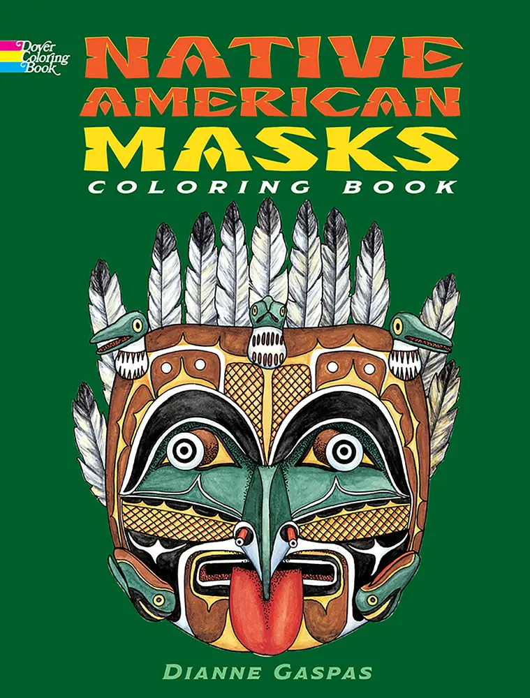 Used Coloring Book - Traditional, 0.59 lb, Authentic Array of Traditional Native American Masks by Gaspas, Dianne (Paperback) - Delights Coloring Book Fans, 0.59 Pounds
