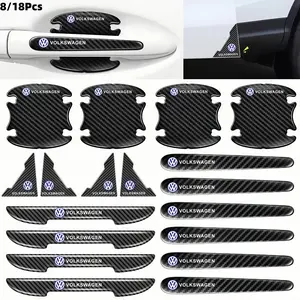 8/18 Pcs Car Door Handle Scratch Guard Stickers, Door Corner Protection, Paint Surface Scratch Prevention, Suitable for Volkswagen Models, Auto Accessories